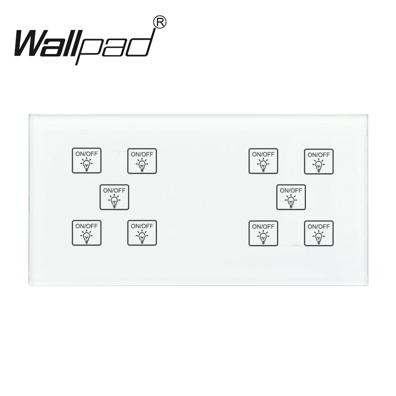 10 банд 1 позиционный переключатель Wallpad 110 250 В 172*86 мм Хрустальная стеклянная