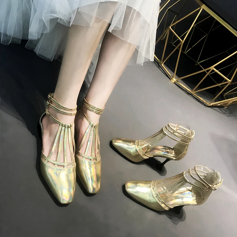 Роскошные Zapatos De Mujer новая дизайнерская обувь женские золотистые сандалии модные