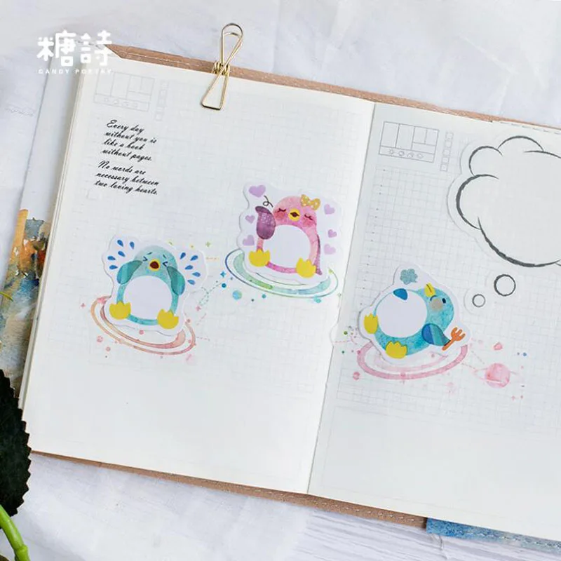 Kawaii Пингвин наклейки в коробках Альбом DIY Скрапбукинг Дневник Блокнот штамп