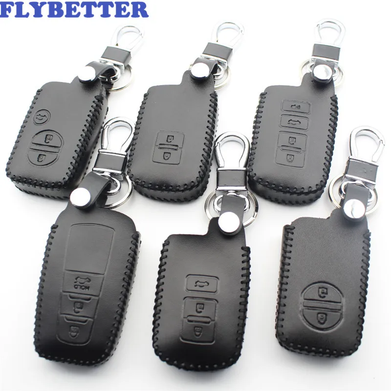 Чехол для ключей FLYBETTER из натуральной кожи для Toyota Camry/Corolla/Crown/Prado/Highlander/Prius/Avalon/Land Cruiser/CHR L43