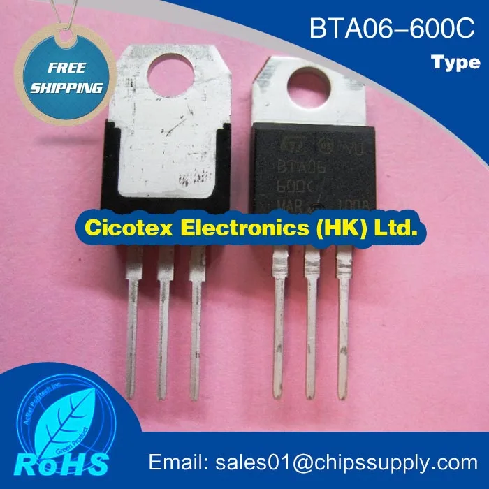 10 шт./лот BTA06 600C TRIAC 600V 6A TO220AB BTA06600C BTA 06 600 CRG|Интегральные схемы| |