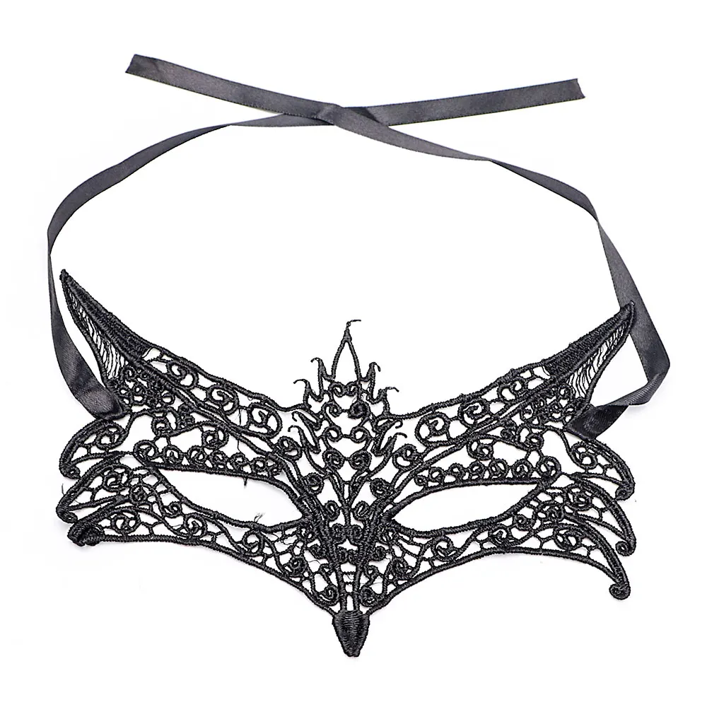 Лиса мода Сексуальная Черная кружевная маска на глаза наборы для бондажа