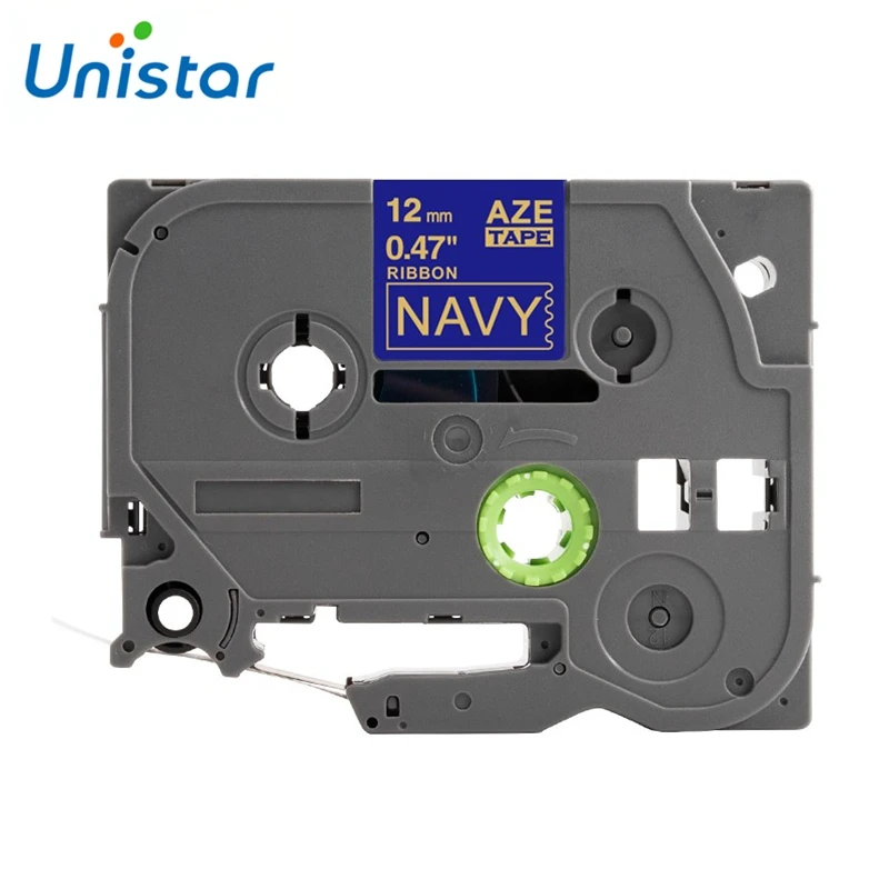 Атласная лента Unistar TZe совместима с Brother P Touch 12mmX4m RN34 TZ для этикеток темно синего