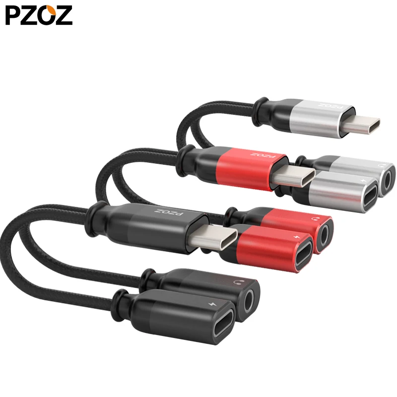 Кабель адаптер для наушников PZOZ USB Тип C штекер 3 5 мм AUX аудио Xiaomi Mi 6 6x Huawei P20 Mate 10 Pro