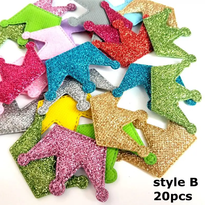 HL 20/40/50 шт микс цветов Мягкий войлок Star/Морская звезда/корона/Мышь Head "сделай сам" с аппликацией в виде Свадебные украшения одежды; Прошитые вручную