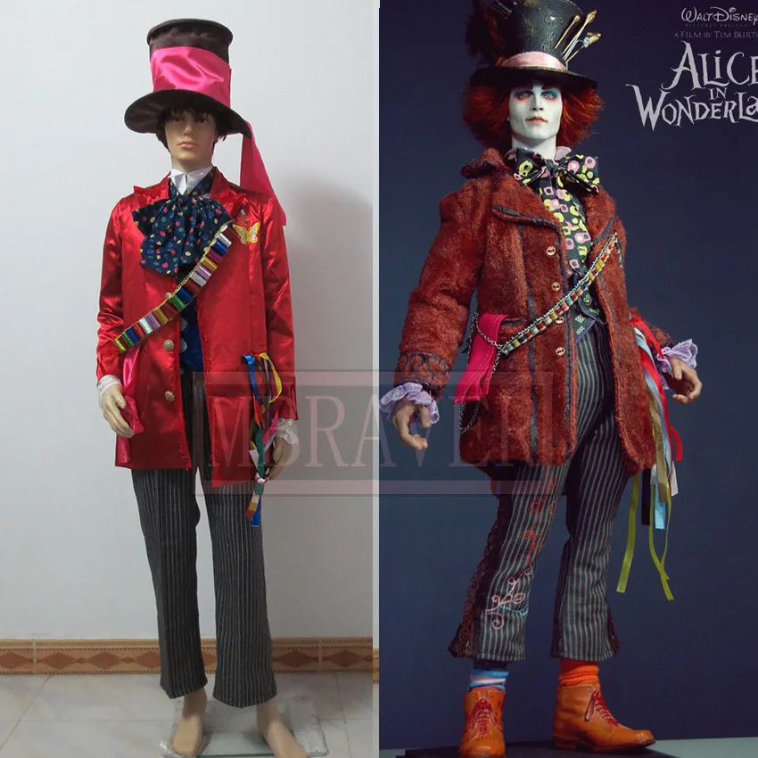 Алиса в стране чудес: через смотровое стекло Mad Hatter Косплей Костюм для взрослых