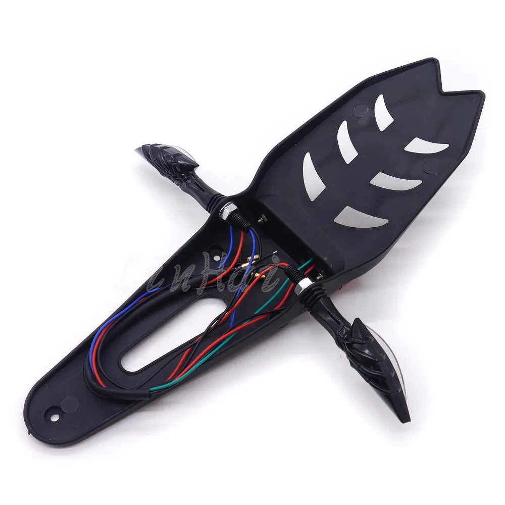 Светодиодный задний стоп светильник для мотоцикла с черепом и поворотником |