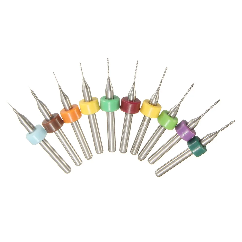 GEEETECH 10pcs/Set 0.1-1.0mm Solid Carbide PCB Drill Bit Nozzle Cleaning Cleaner for Extruder RepRap 3D Printer Accessories Part |