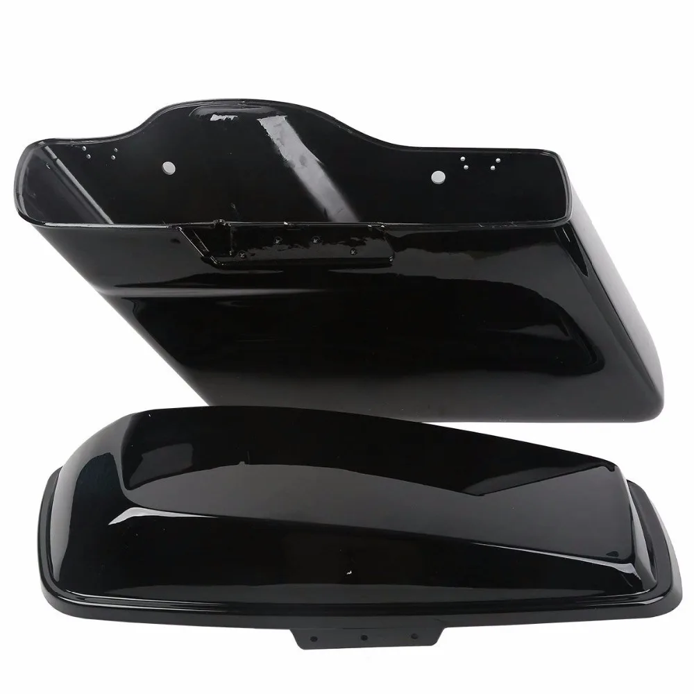Яркие черные твердые кофры сторона сумка для Harley Touring Road King модель Street Glide FLT FLHT FLHTCU