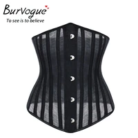 burvogue women breathable 24 steel boned corset thin mesh underbust sexy corsetsbustiers for weight loss slimming waist cincher