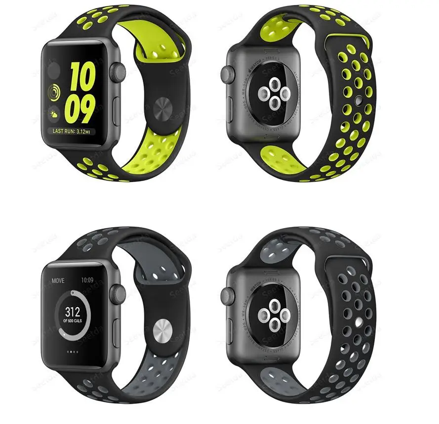 30 шт./лот 42 мм 38 S L размер силиконовый NK спортивный цветной браслет для Apple Watch