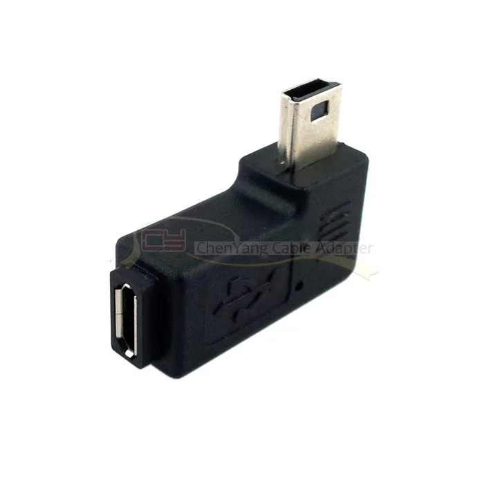 Кабельный Кабель 90 градусов левый и правый угловой мини USB 5pin штекер для Micro USB Женский адаптер питания для синхронизации данных