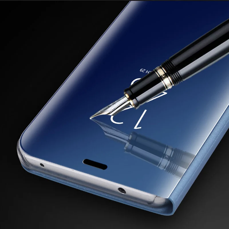 Leanonus зеркало Clear View Smart Case для Huawei p9 P10 плюс Коврики 10 Pro флип чехол PU коврики