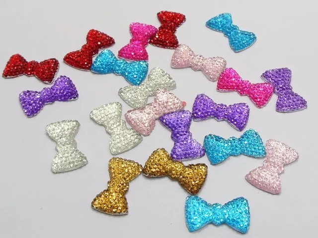Банты разноцветные с плоской задней стороной 20 х12 мм 50 шт.|mixed color|rhinestone accessoriescolorful
