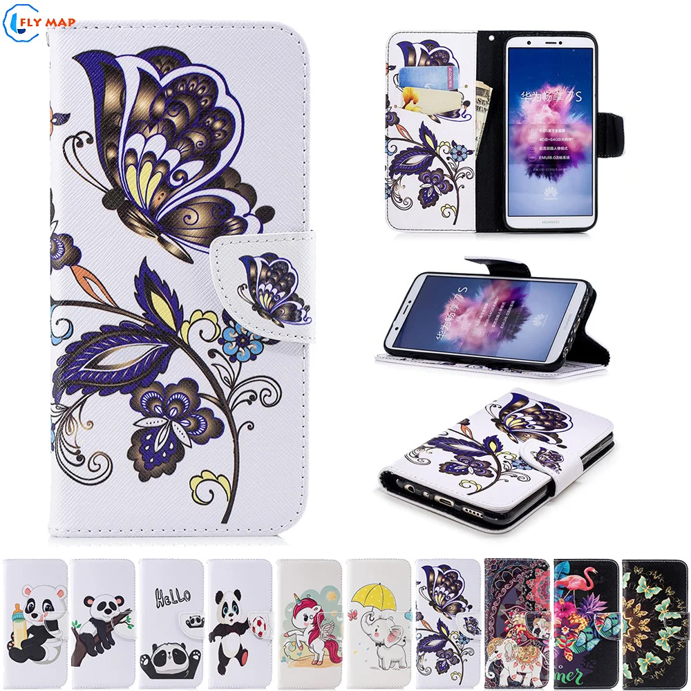 Чехол-портмоне с откидной крышкой чехол для huawei P Smart FIG-LX1 FIG-LA1 FIG-LX2 FIG-LX3 FIG-L21 Чехлы для мобильных телефонов для huawei PSmart рис LX1 LA1 коробка