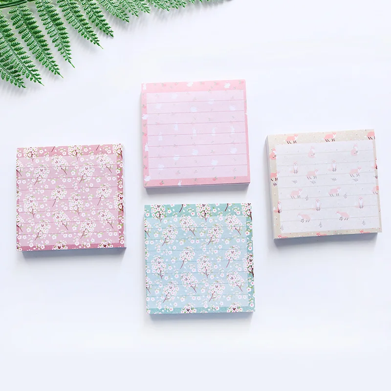 Kawaii липкий блокнот для заметок с лисьим Кроликом милый офисное украшение