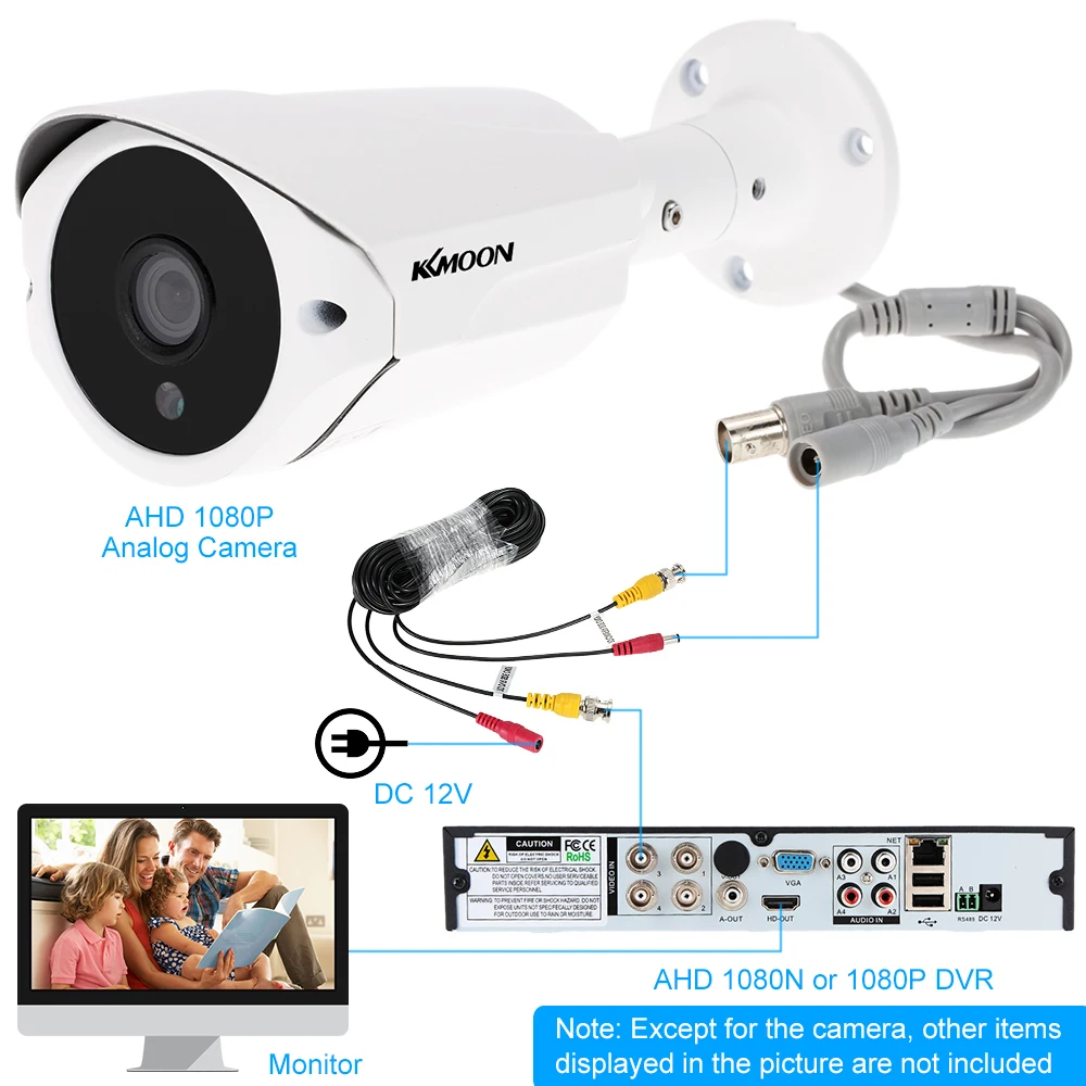 KKmoon 1080P AHD Камера 2.0MP 3 6mm 1/3 'ɼMOS 36 ИК-светодиодов Ночное видение IR-CUT