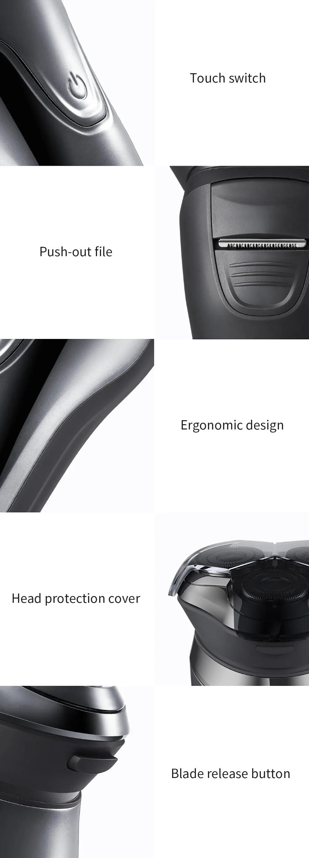 Xiaomi SO WHITE ES3 электробритва с 3D умным управлением, перезаряжаемая беспроводная водонепроницаемая электрическая бритва с 3 головками для бритья бороды