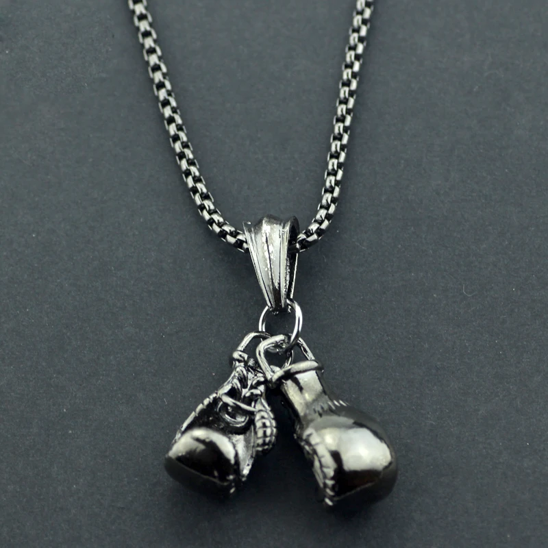 Модное ожерелье в виде спортивных боксерских перчаток индивидуальное с кулоном