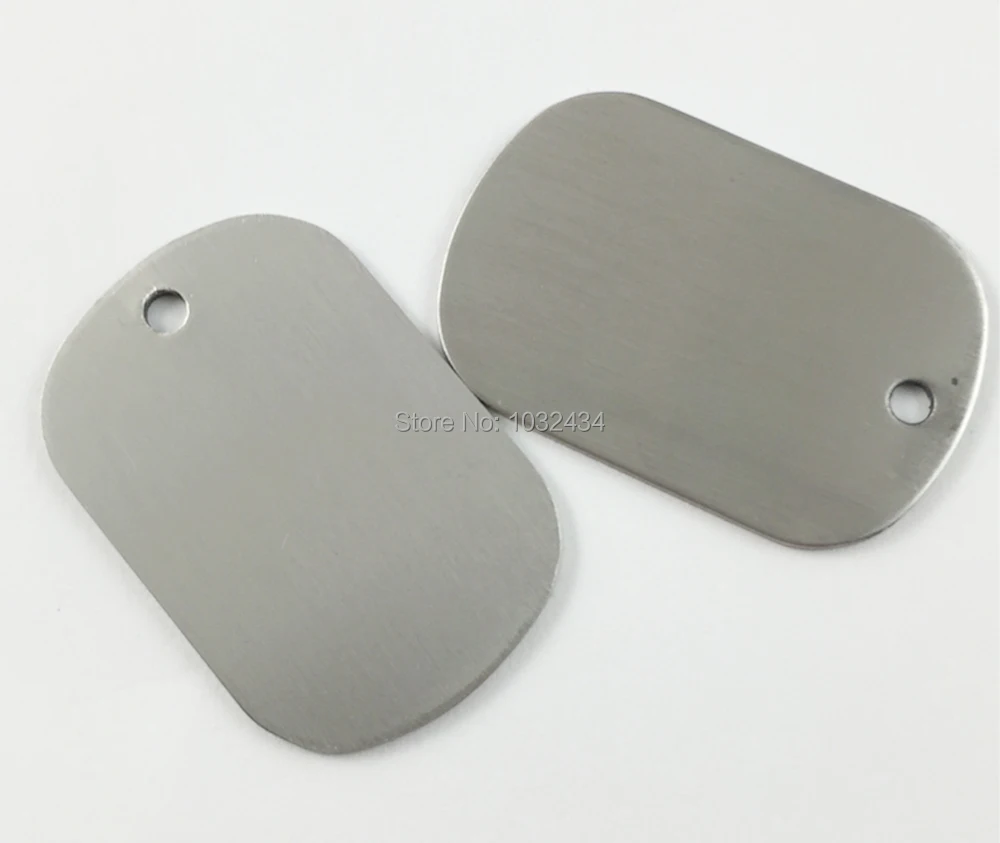 

100pcs/lot Blank customization Fashion Stainless Steel Charm Dog Tags Pendant Necklace Jewelry Gift Free Shipping