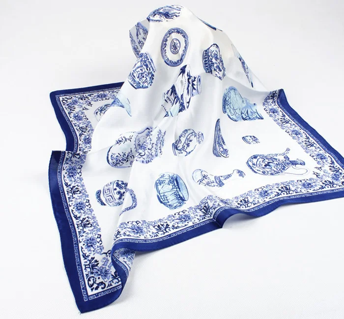 Женский шарф из 100% натурального шелка с принтом 53x53 см|women silk scarf|scarf babyscarf belt |