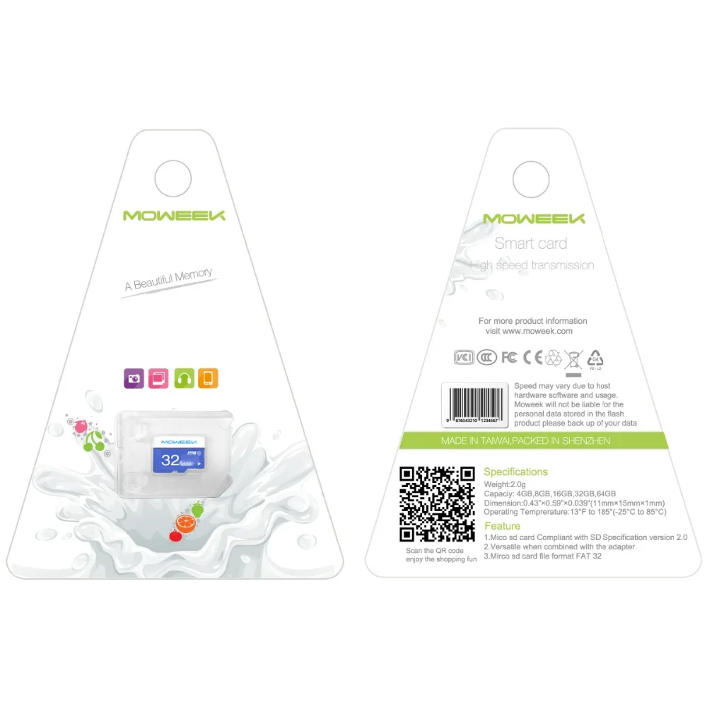 Moweek Micro SD карта 32 ГБ Class 10 карт памяти 8 16 64 TF карты 128 флэш microsd для смартфонов|micro