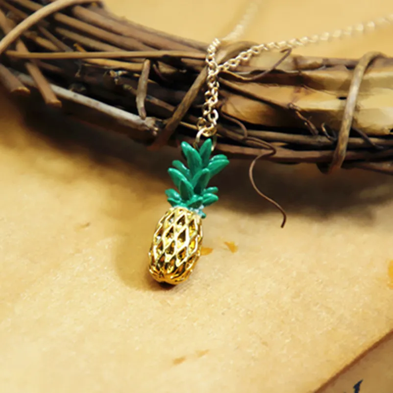 Маленькая проволока для рисования с сережки в виде ананасов Ожерелье bijoux ensemble
