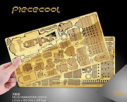 Piececool 3D металлическая головоломка " Лебедь Замок Нойшванштайн" золото и серебро 3D DIY известные наборы для моделирования для больших детей Подарки
