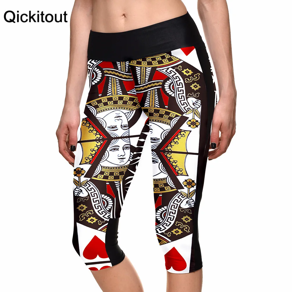 Хит женские штаны с 7 точками сексуальные модные легинсы Q poker азартные игры