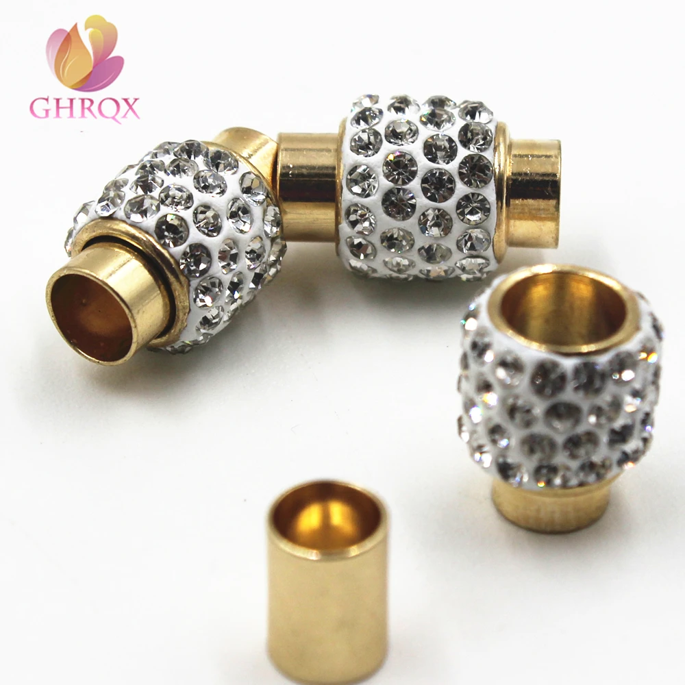 Золото с бриллиантами Шамбала магнитные застежки кожаные cord Jewelry Findings примерки