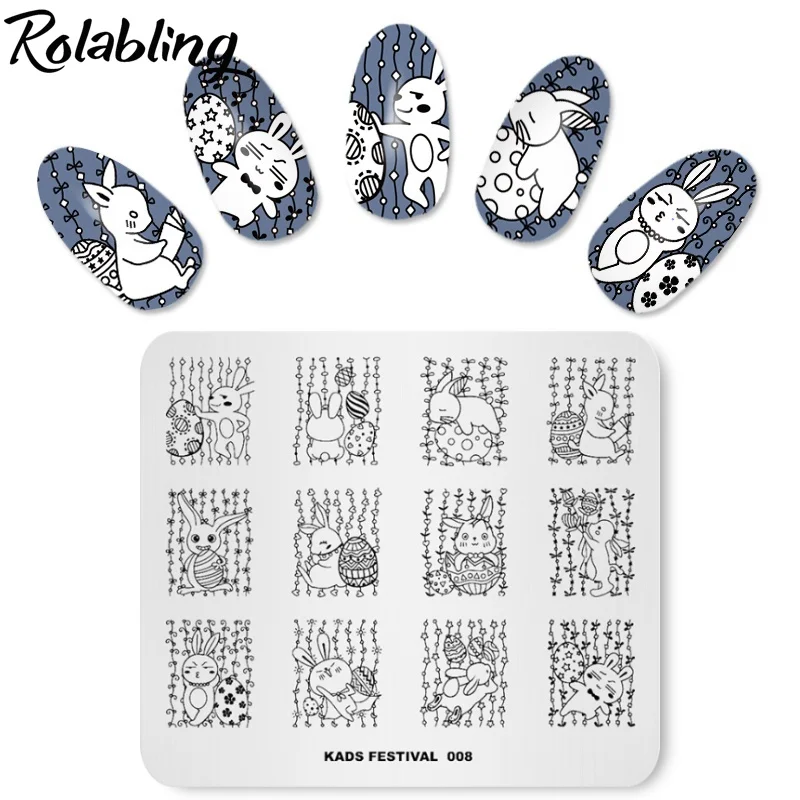 Rolabling пластины для штамповки ногтей Мода для дизайна ногтей штамп шаблон и форма для ногтей трафарет дизайн ногтей штамп-печатка