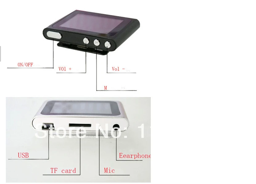 DHL Free shipping 1.8 LCD Screen TF card type with Clip MP4 MP5 Player FM video 5 colors | Электроника