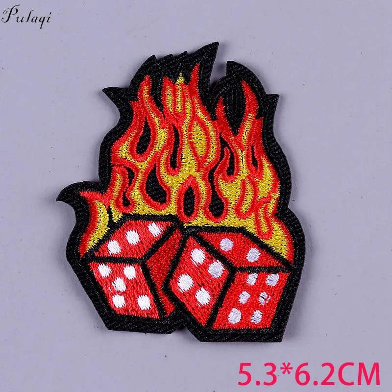 5P-PE1858CT Pulaqi череп рок-группы патчи для одежды DIY Полоса вышитые железные нашивки на одежду металлические музыкальные Значки для рюкзаков - Цвет: 5P-PE1858CT