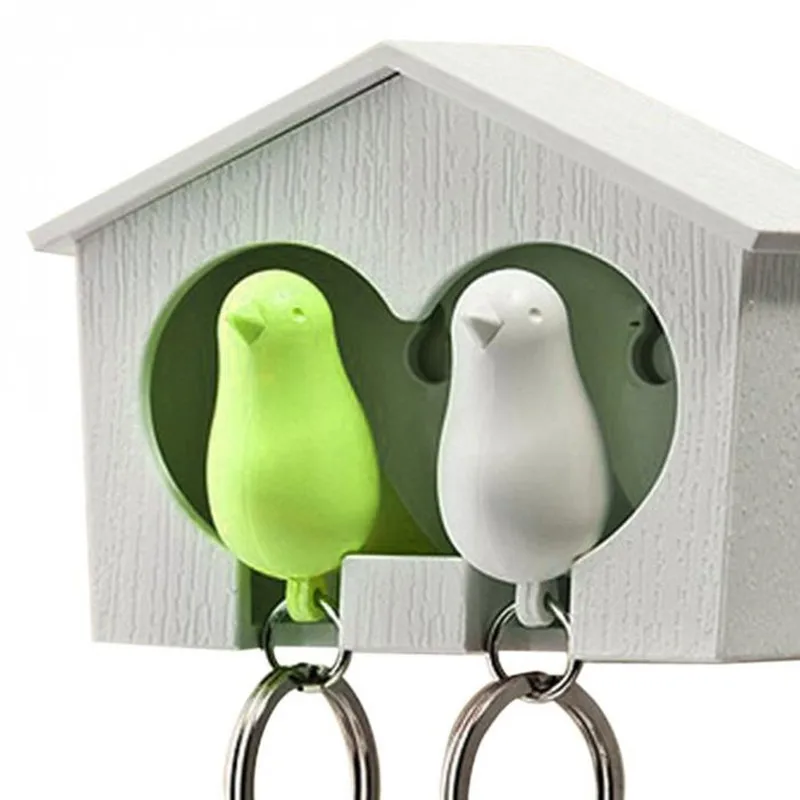 Hot Set 2 Bird Keychain + House Nest Whistle Key Holder Chain Ring Keyholder Keyring Hanger Rack | Украшения и аксессуары