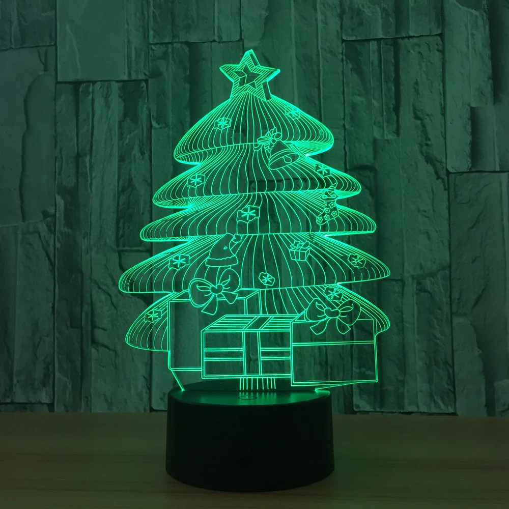 

Christmas tree 3D model new strange figure colorful LED touch remote control the best gift to send children for Christmas A76