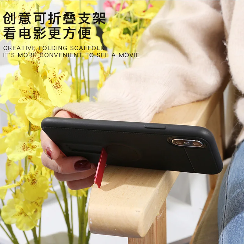 Kerzzil Cheap Magnet Case for iPhone X XR Xs Max Color Soft Silicone Cover Cases 8 7 6 6s Plus with Kickstand Holder |
