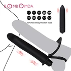 Силиконовый фаллоимитатор, Вибраторы с двойным проникновением, Анальная пробка для женщин, Стимуляция клитора, игрушки для взрослых, массажер простаты