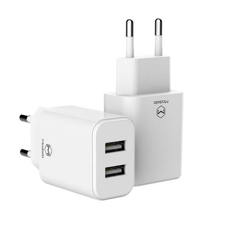 1 PCS White Быстрое зарядное устройство MCDODO 2.4A USB с европейской вилкой для мобильного телефона, зарядное устройство для iPhone Xiaomi samsung huawei One Plus - Тип штекера: 1 PCS White