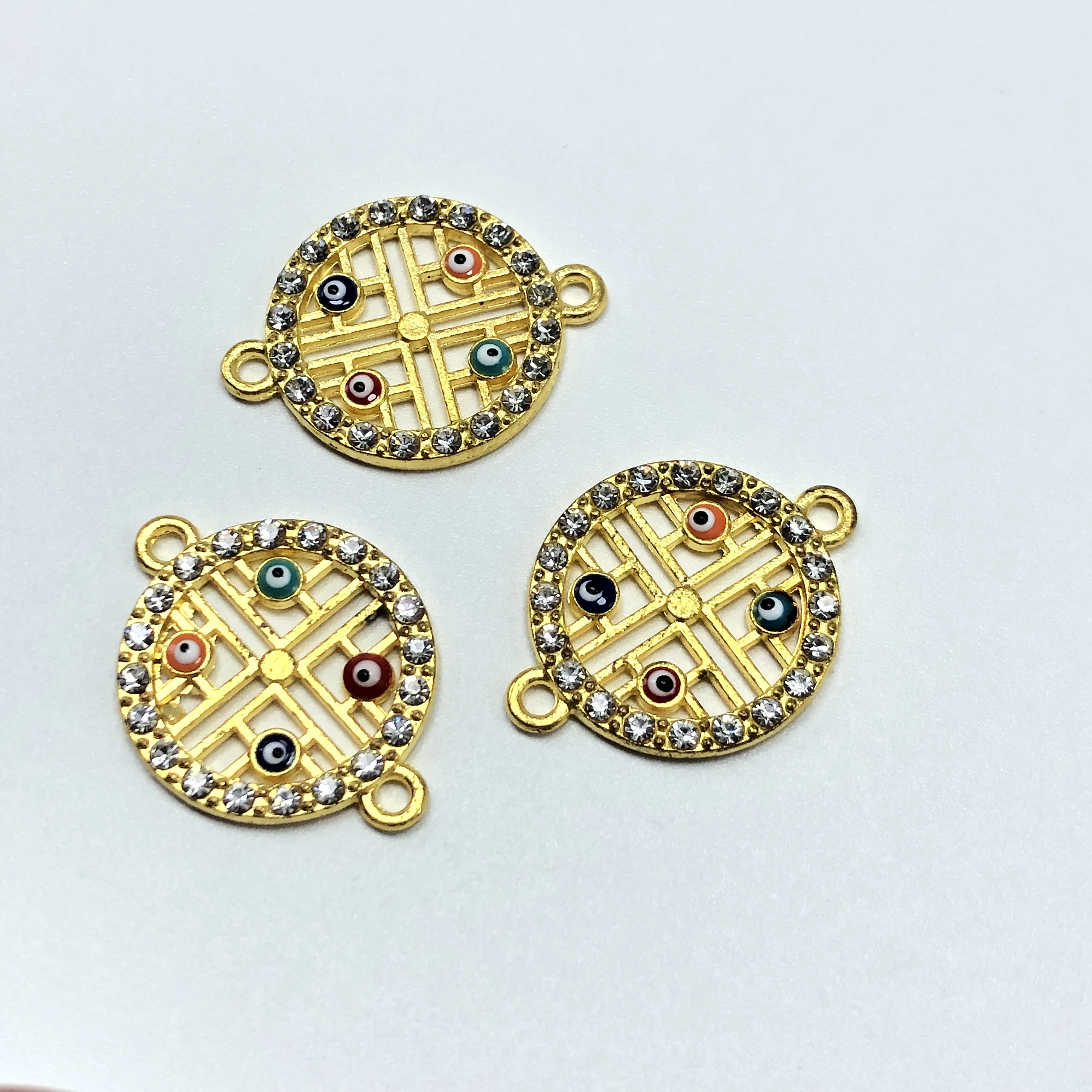 

JunKang 10pcs fashion diy handmade bracelets Necklace drop blend eye feature accessory connector