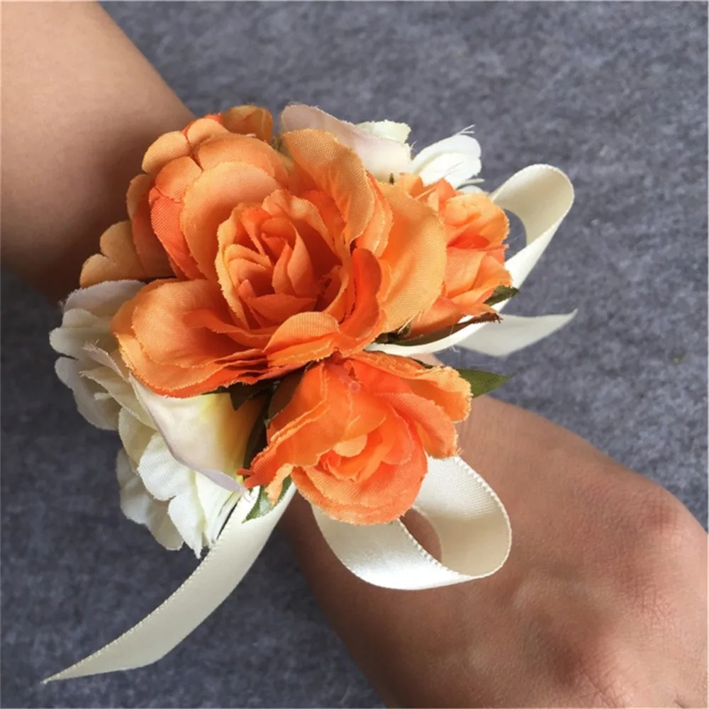 Искусственная Роза WeddingBobDIY цветок невесты корсаж на запястье женский браслет