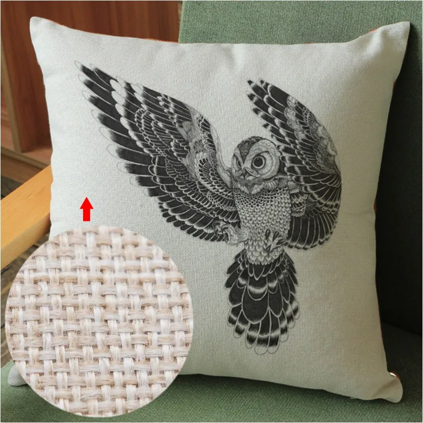 Eagle Pillows Home Decor Black Sketch Tatoo Stylish Birds Nightowl Hawk Swan Cushion Cover High Quality Sofa Pillow Case 45x45cm | Дом и сад