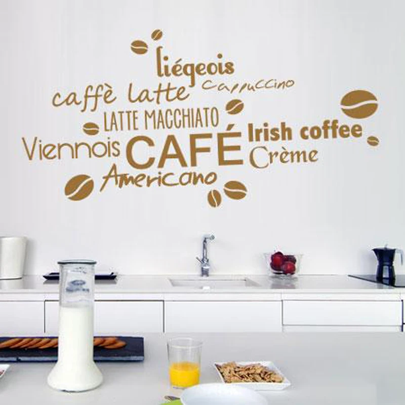 Наклейка на стену с изображением французского кофе притчи съемные виниловые