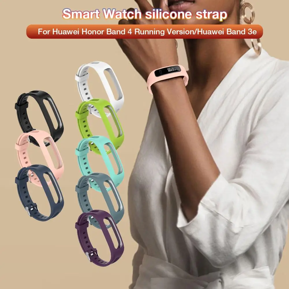 Цветной сменный силиконовый ремешок для часов huawei Band 3e huawei Honor Band 4 версия для бега