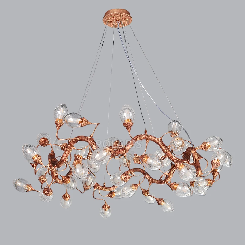 Латунная люстра светильник светодиодный люстры овальная стеклянная лампа