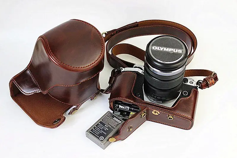 Новый черный коричневый кофе ПУ кожаный чехол для камеры Сумка Olympus E-M5II EM 5II EM5II OM-D