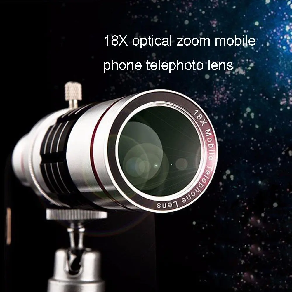 Телескоп 18x Zoom Case телефото камера фотография Lente объектив + алюминиевый штатив для