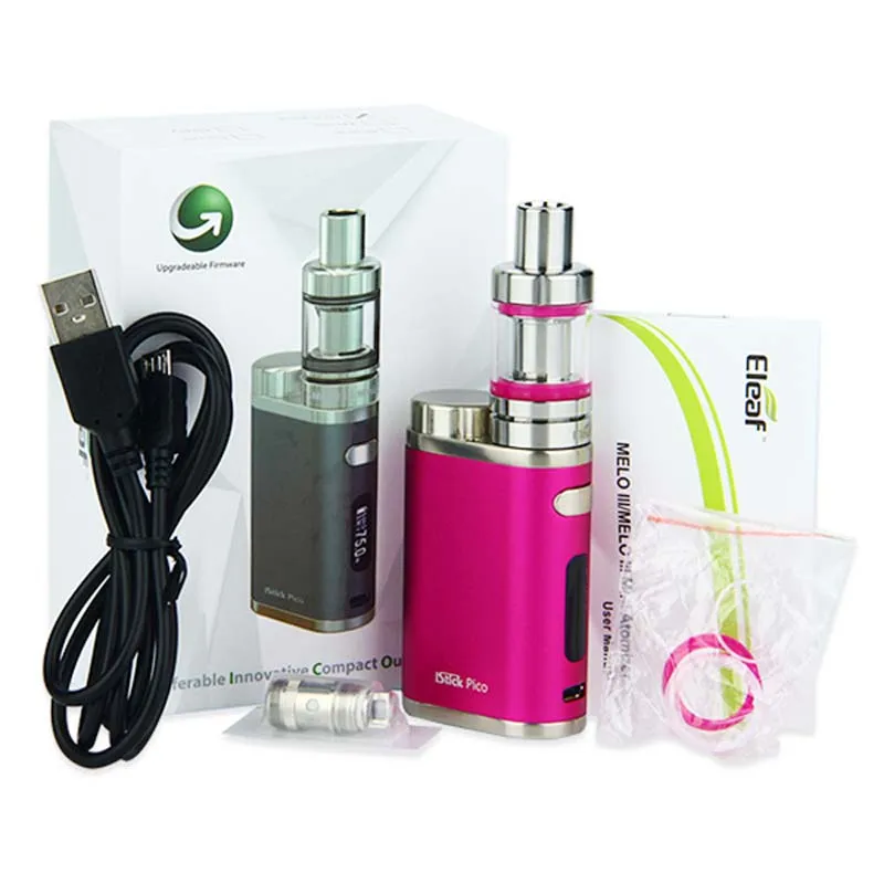 Оригинальный стартовый набор Eleaf iStick Pico 2 мл MELO 3 Mini Tank 75 Вт бокс-мод EC 0.3 Ом/0 5 Ом
