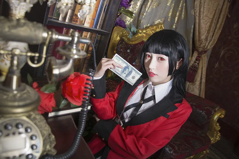7 шт. полный комплект JP Аниме Kakegurui косплей костюм на Хэллоуин джабами юмеко Косплей Костюм игараши Саяка косплей школьная форма