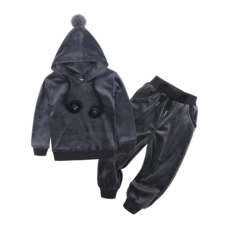 Autumn Spring Unisex Sports Set Gold Velvet Kids Clothing Sets Girls Tracksuit School Suit Baby Jackets &amp Pants | Детская одежда и