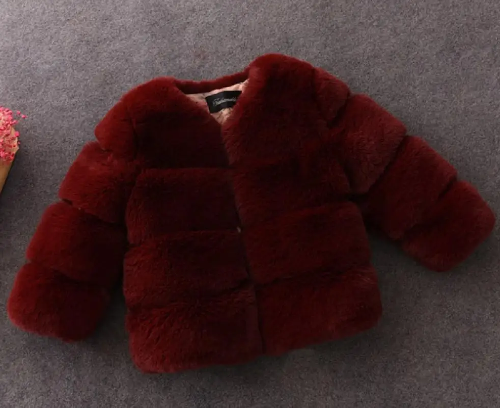 New Girl Fur Coat Winter Fashion Stitching Children Faux Jacket Thicker warm Parka Kids Outerwear Imitation rabbit Y08 | Детская одежда